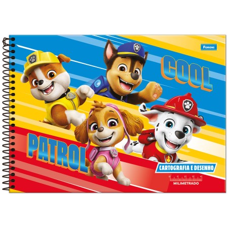 Foto ilustrativa Caderno Cartografia Capa Dura Milimetrado Patrulha Canina