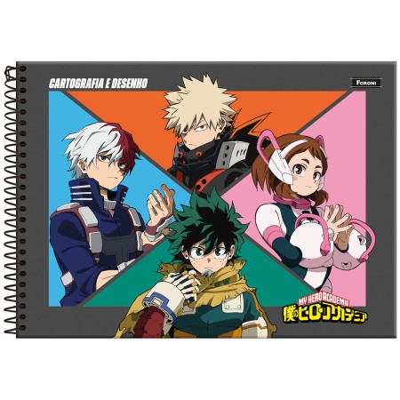 Foto ilustrativa Caderno Cartografia Capa Dura My Hero Academia