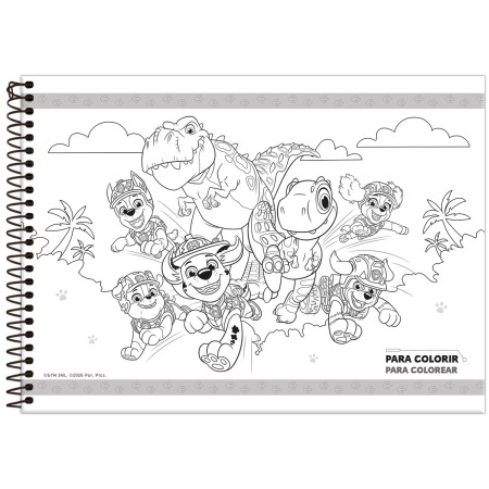 Foto ilustrativa Caderno Cartografia Capa Dura Patrulha Canina - The Dino Movie
