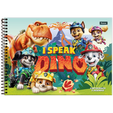 Foto ilustrativa Caderno Cartografia Capa Dura Patrulha Canina - The Dino Movie