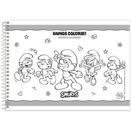 Foto ilustrativa Caderno Cartografia Capa Dura Smurfs