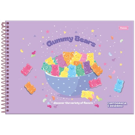 Foto ilustrativa Caderno Cartografia Capa Dura Sugar Rush