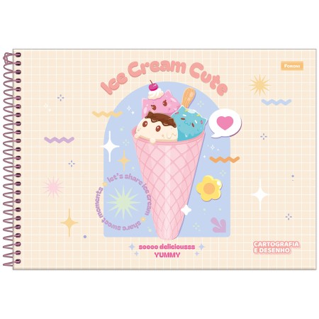 Foto ilustrativa Caderno Cartografia Capa Dura Sugar Rush