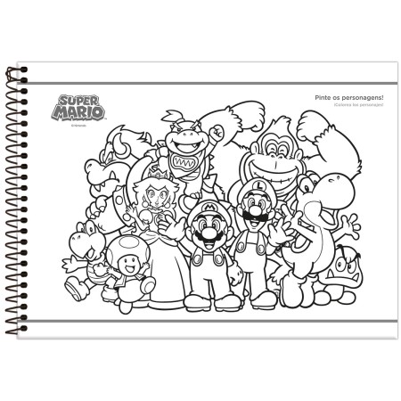 Foto ilustrativa Caderno Cartografia Capa Dura Super Mario