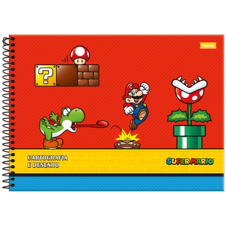 Foto ilustrativa Caderno Cartografia Capa Dura Super Mario