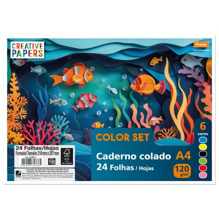 Foto ilustrativa Caderno Colado COLOR SET