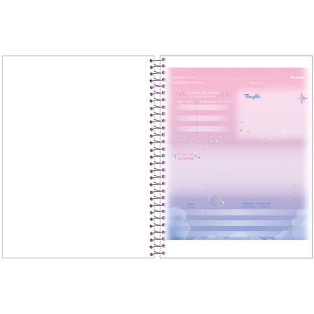 Foto ilustrativa Caderno College Capa Dura Cosmos