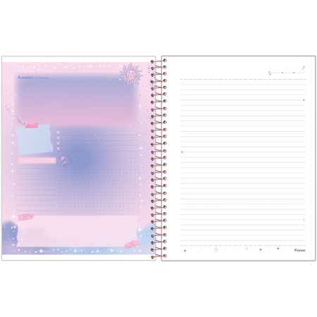 Foto ilustrativa Caderno College Capa Dura Cosmos