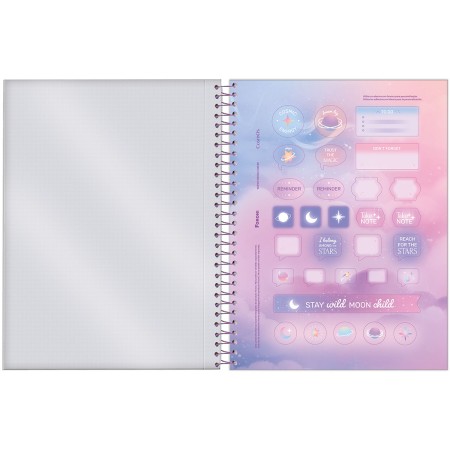 Foto ilustrativa Caderno College Capa Dura Cosmos