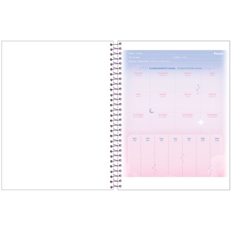 Foto ilustrativa Caderno College Capa Dura Cosmos