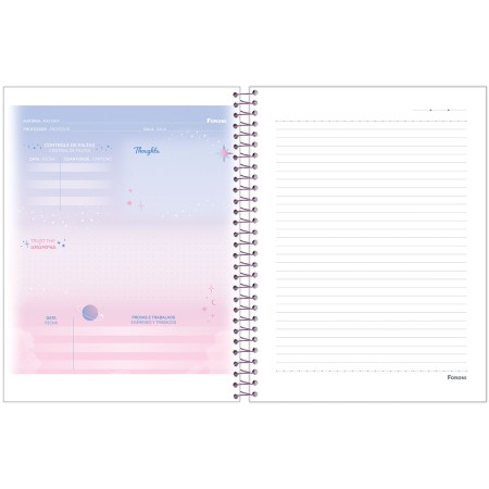 Foto ilustrativa Caderno College Capa Dura Cosmos