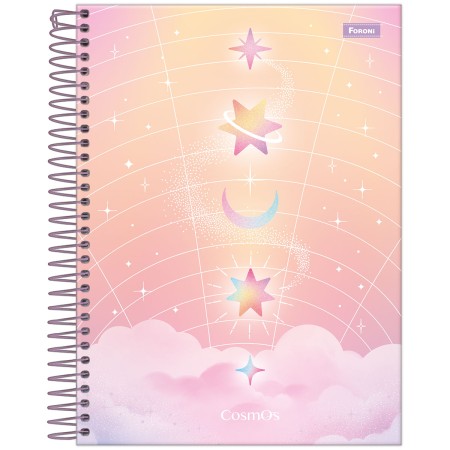 Foto ilustrativa Caderno College Capa Dura Cosmos