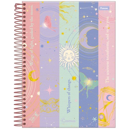 Foto ilustrativa Caderno College Capa Dura Cosmos