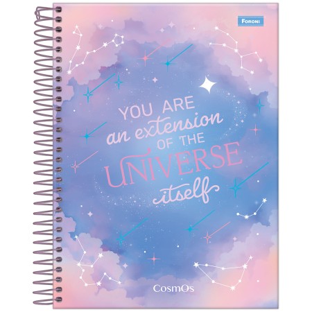 Foto ilustrativa Caderno College Capa Dura Cosmos