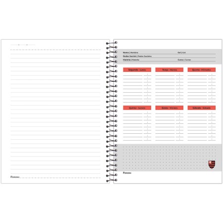 Foto ilustrativa Caderno College Capa Dura Flamengo