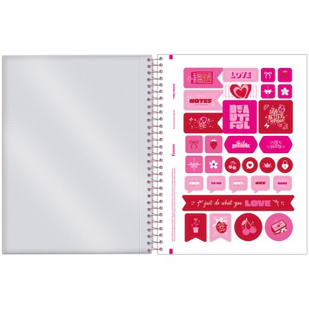 Foto ilustrativa Caderno College Capa Dura Pink Power
