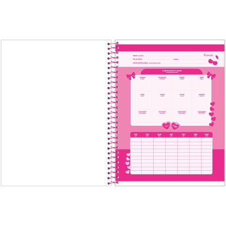 Foto ilustrativa Caderno College Capa Dura Pink Power