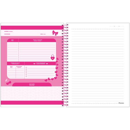 Foto ilustrativa Caderno College Capa Dura Pink Power