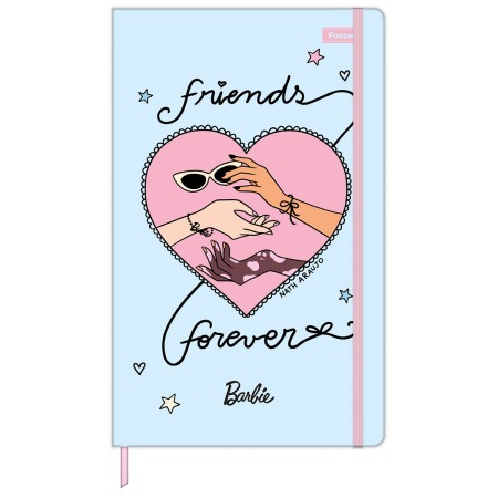 Foto ilustrativa Caderno Costurado Sem Pauta  Barbie by Nanaths