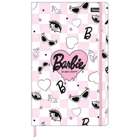 Foto ilustrativa Caderno Costurado Sem Pauta  Barbie by Nanaths