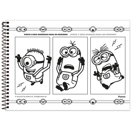 Foto ilustrativa Caderno de Cartografia Capa Dura Minions