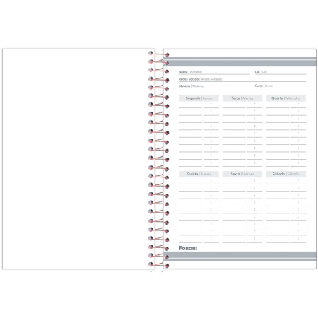 Foto ilustrativa Caderno Espiral 1/4 Capa Dura Blush