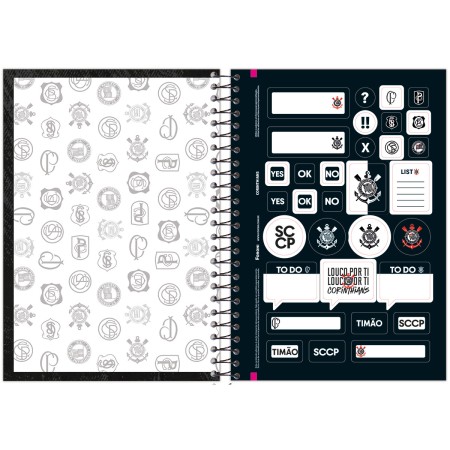 Foto ilustrativa Caderno Espiral 1/4 Capa Dura Corinthians