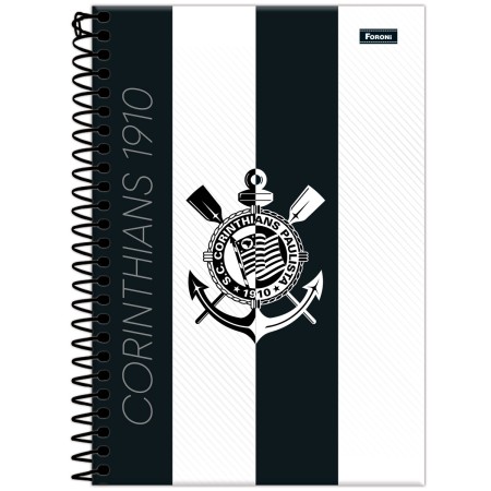 Foto ilustrativa Caderno Espiral 1/4 Capa Dura Corinthians