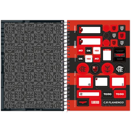 Foto ilustrativa Caderno Espiral 1/4 Capa Dura Flamengo