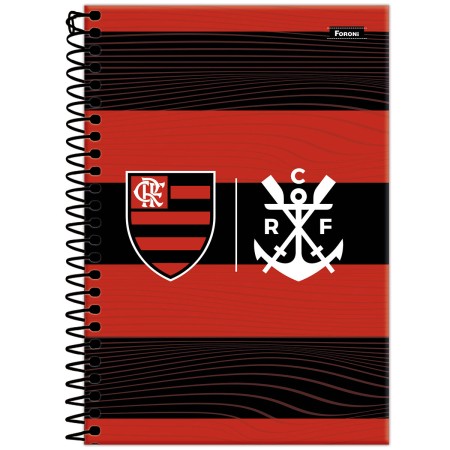Foto ilustrativa Caderno Espiral 1/4 Capa Dura Flamengo