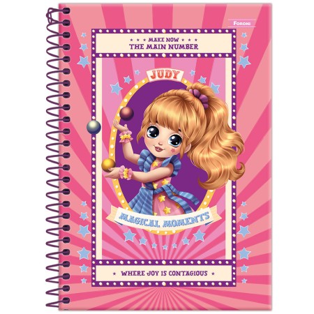Foto ilustrativa Caderno Espiral 1/4 Capa Dura Judy