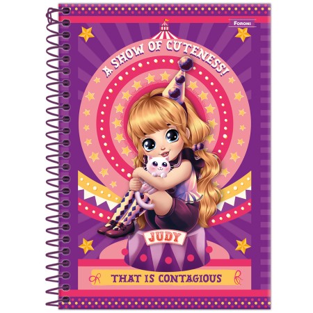 Foto ilustrativa Caderno Espiral 1/4 Capa Dura Judy