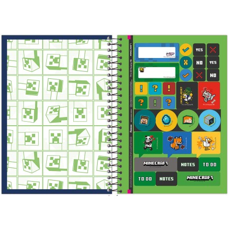 Foto ilustrativa Caderno Espiral 1/4 Capa Dura Minecraft