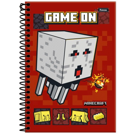 Foto ilustrativa Caderno Espiral 1/4 Capa Dura Minecraft