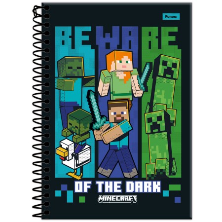 Foto ilustrativa Caderno Espiral 1/4 Capa Dura Minecraft