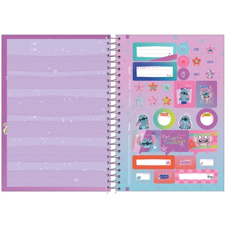 Foto ilustrativa Caderno Espiral 1/4 Capa Dura Stitch