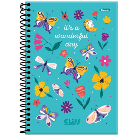 Foto ilustrativa Caderno Espiral 1/4 Feminino Cliff