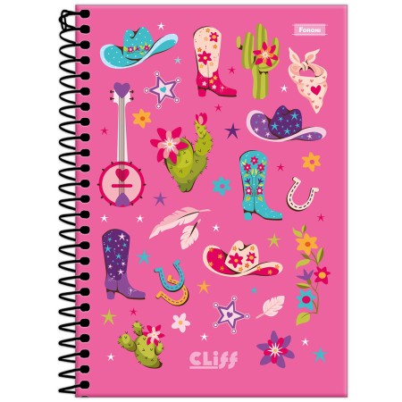Foto ilustrativa Caderno Espiral 1/4 Feminino Cliff