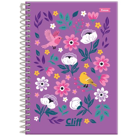 Foto ilustrativa Caderno Espiral 1/4 Feminino Cliff