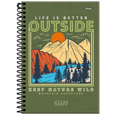 Foto ilustrativa Caderno Espiral 1/4 Masculino Cliff