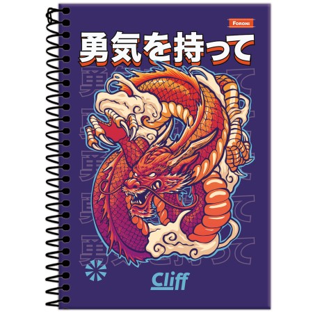 Foto ilustrativa Caderno Espiral 1/4 Masculino Cliff