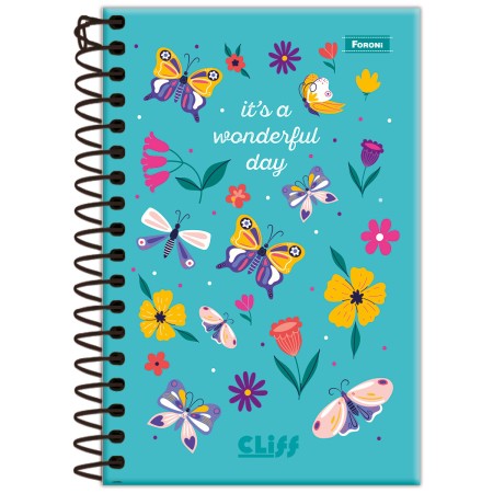 Foto ilustrativa Caderno Espiral 1/8 Feminino Cliff