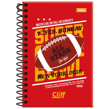 Foto ilustrativa Caderno Espiral 1/8 Masculino Cliff