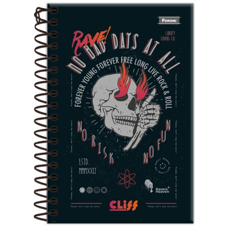 Foto ilustrativa Caderno Espiral 1/8 Masculino Cliff
