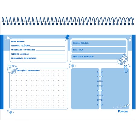 Foto ilustrativa Caderno Meia Pauta Espiral  Aventurinos - Começando a escrever