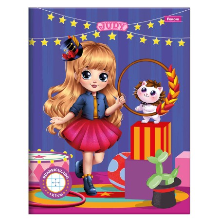 Foto ilustrativa Caderno Pedagógico Quadriculado (1x1) Capa Dura Judy