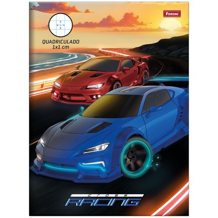 Foto ilustrativa Caderno Pedagógico Quadriculado Cross Racing (1x1) Capa Dura