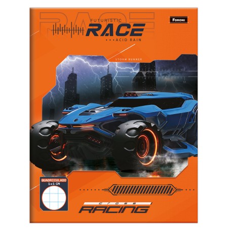 Foto ilustrativa Caderno Pedagógico Quadriculado Cross Racing (1x1) Capa Dura