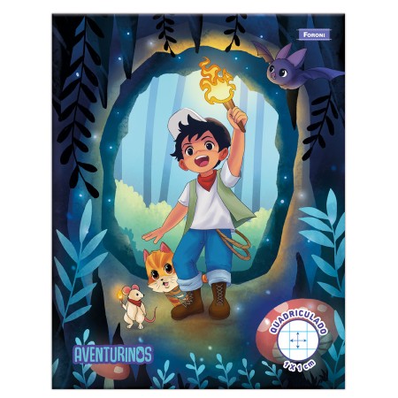 Foto ilustrativa Caderno Quadriculado (1x1 cm)  Aventurinos - Começando a escrever