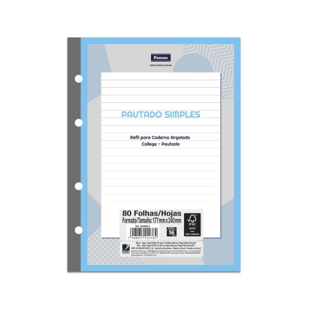 Foto ilustrativa Caderno Refil Argolado College - College Pauta Simples PICK PRO